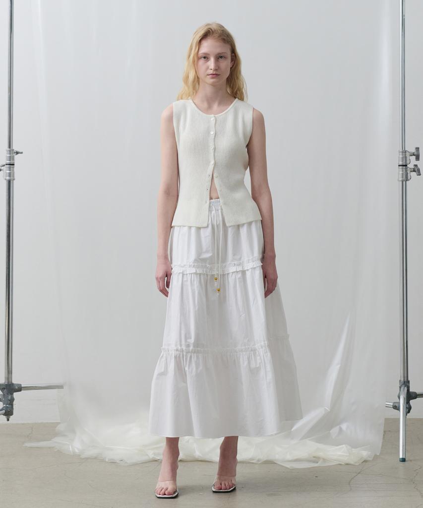 Toabe Back String Detail Knit Vest (Ivory)