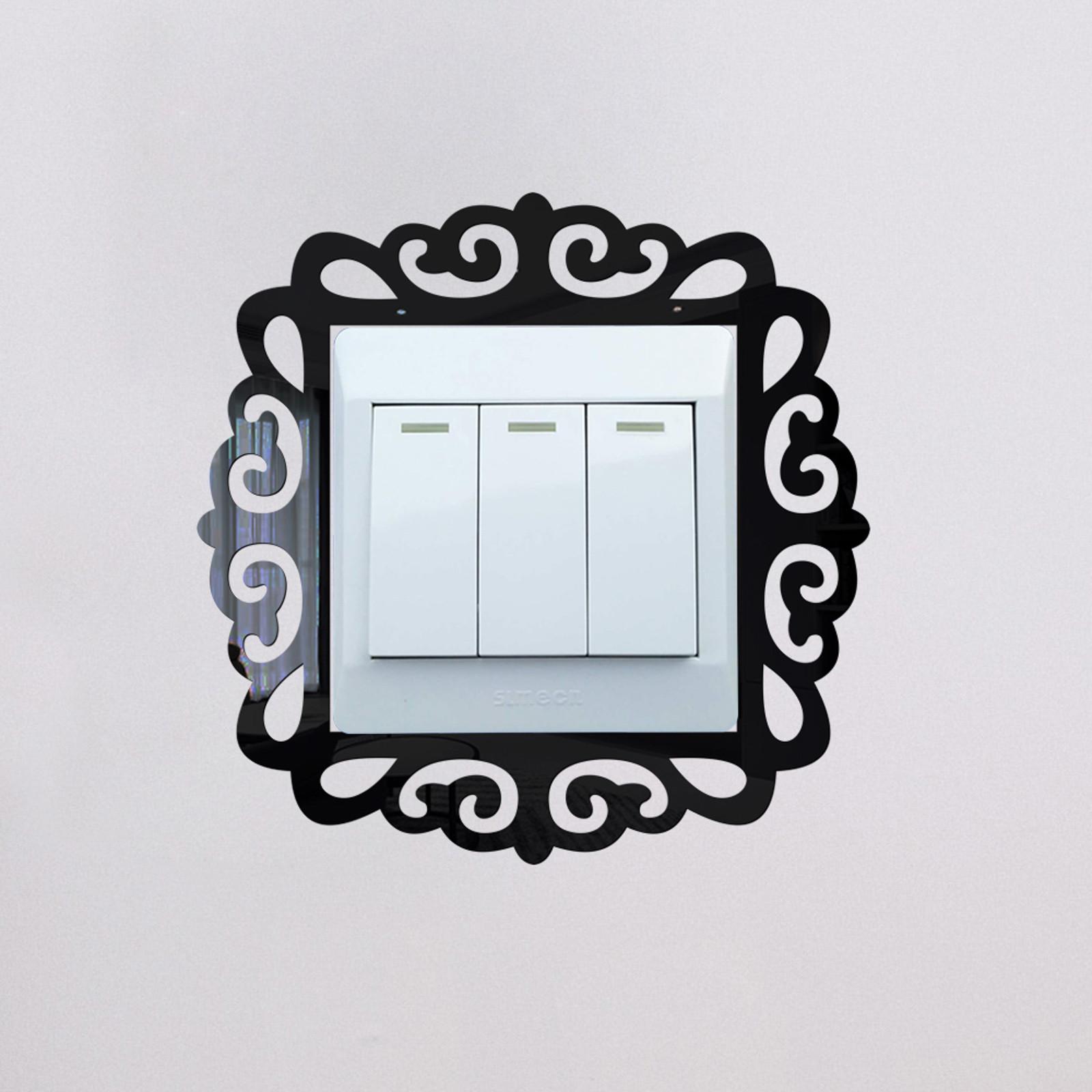 

Рамки для фотографий в стиле зеркала на стене с наклейками для домашнего декора для магазина One Size чёрный