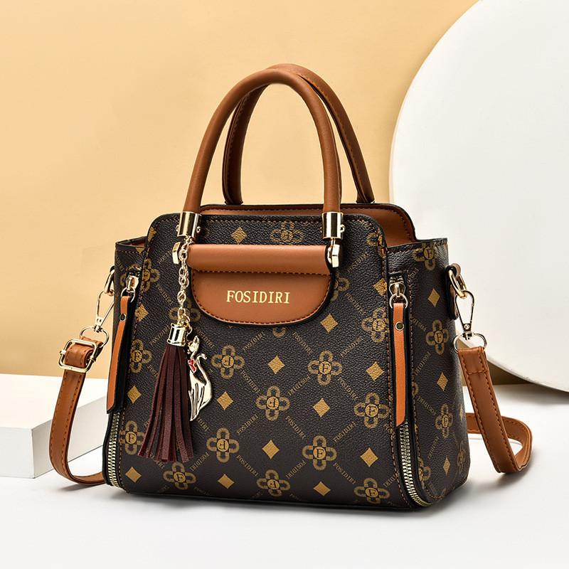 2023 New Style Women's Handbag Large Capacity Shoulder Bag Fashion Street Trend Pu Material Mom Bag