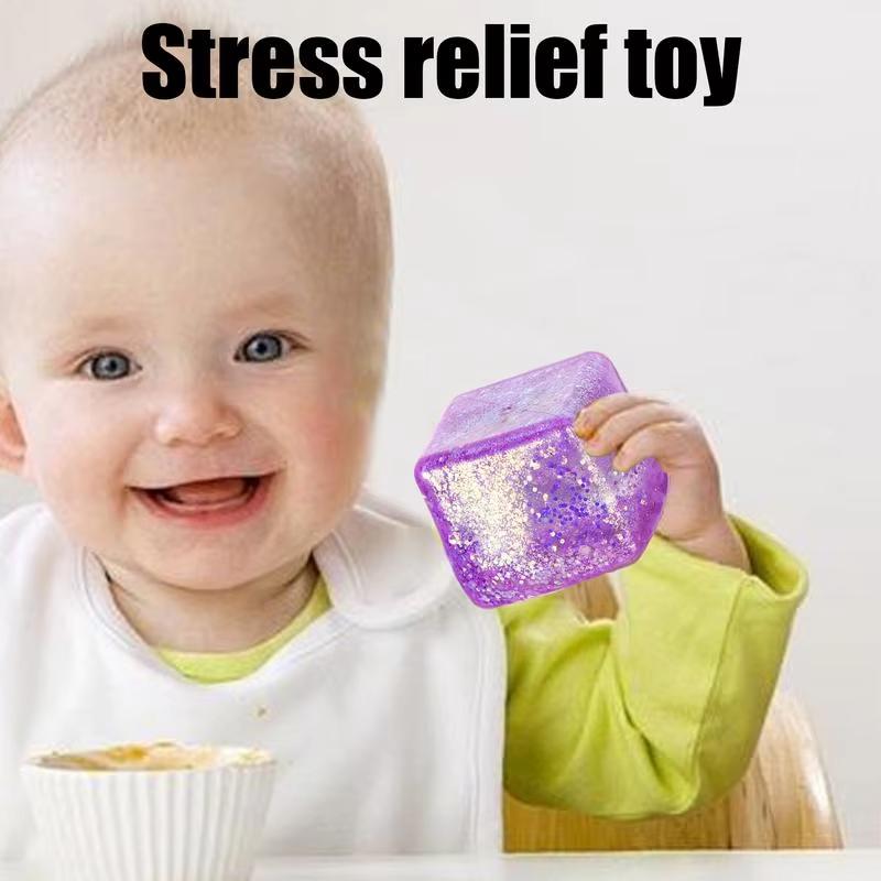 1PCS Random Colors Fidget Toys Slow Rise Stress Cubes for Adults, Ice Cube Squishy Malt Sugar Stress Balls for Anxiety Relief