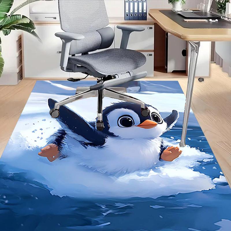 1PC Penguin Snow Non-Slip Floor carpet, suitable for Office, bedroomand playrooms. It can also be used as a sofa footrest cover-T60
