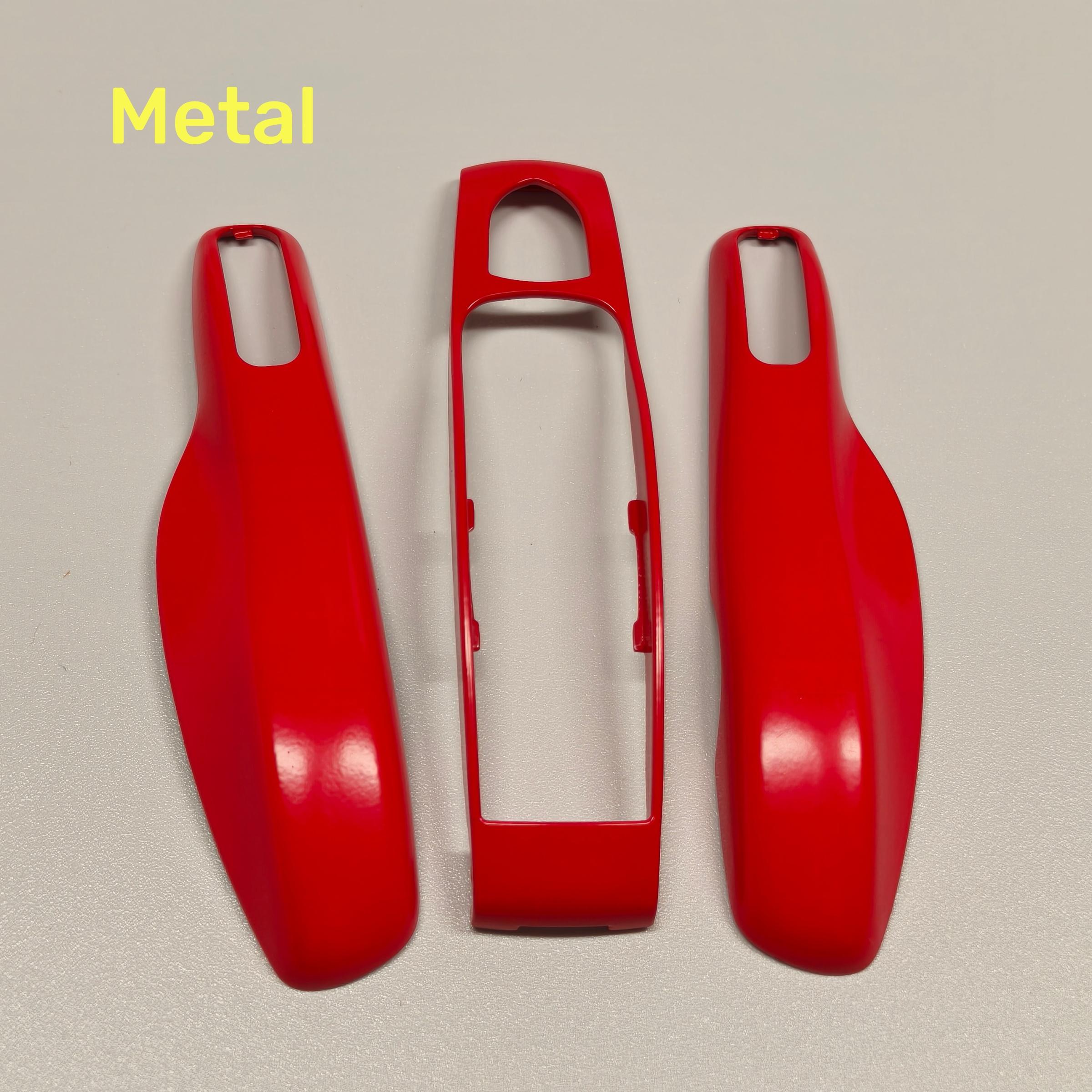 

3PC Metal Key Shell Car Key Case with Center Trim Remote Fob Cover for Porsche Cayenne Panamera Macan Cayman Accessories