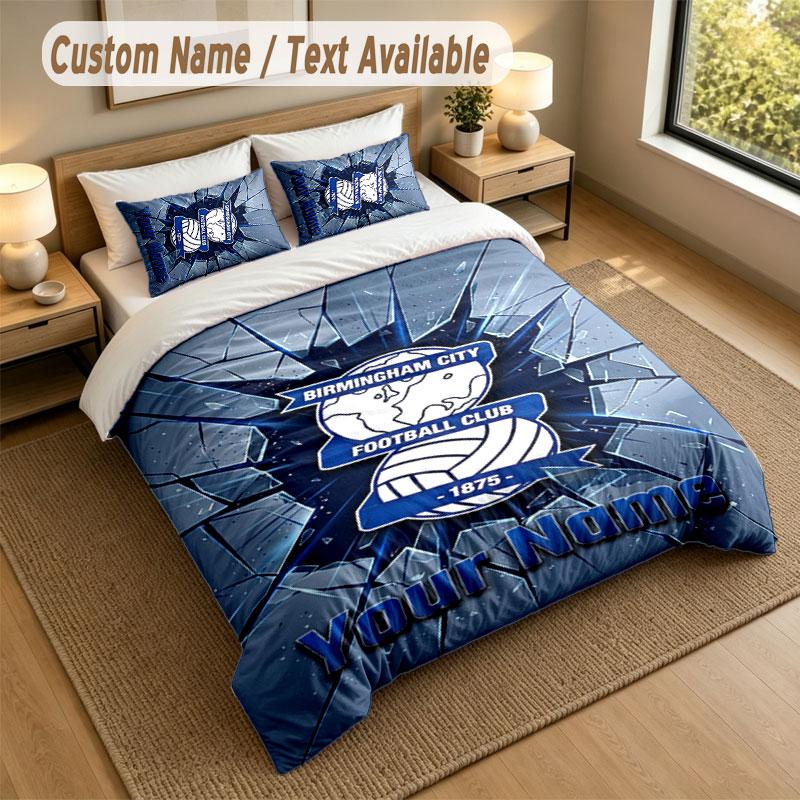 Bedding Set 1 Duvet Cover 2 Pillowcases BIRMINGHAM CITY Football Print Soft Bed Linen Bedroom Decor