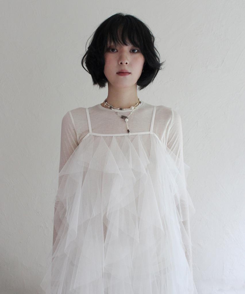 RUBATI Airy Tulle Lace Layering Dress_White