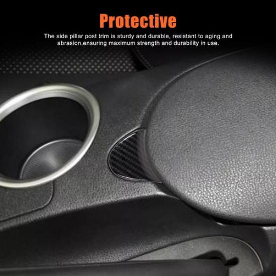 ABS Carbon Fiber Center Console Lid Button Cover Trim For Nissan 370Z 2009-