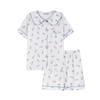 Summer Pajamas Women's Imitation Cotton Korean Cute Cartoon Sweet Student Short-sleeved Loungewear Suit