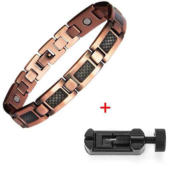 22CMTrendy Pure Copper Magnetic Pain Relief Bracelet for Men Therapy Magnets Bangle Link Chain Women Health Care Jewelry Wholesale