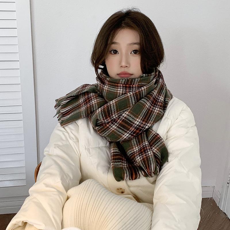 New Autumn And Winter Scarves For Women Ins Classic Plaid Warmth For Students And Lovers