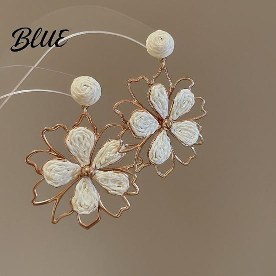 Long Earrings 1 Pair Women Drop Flower-Shaped Sweet Stud Delicate