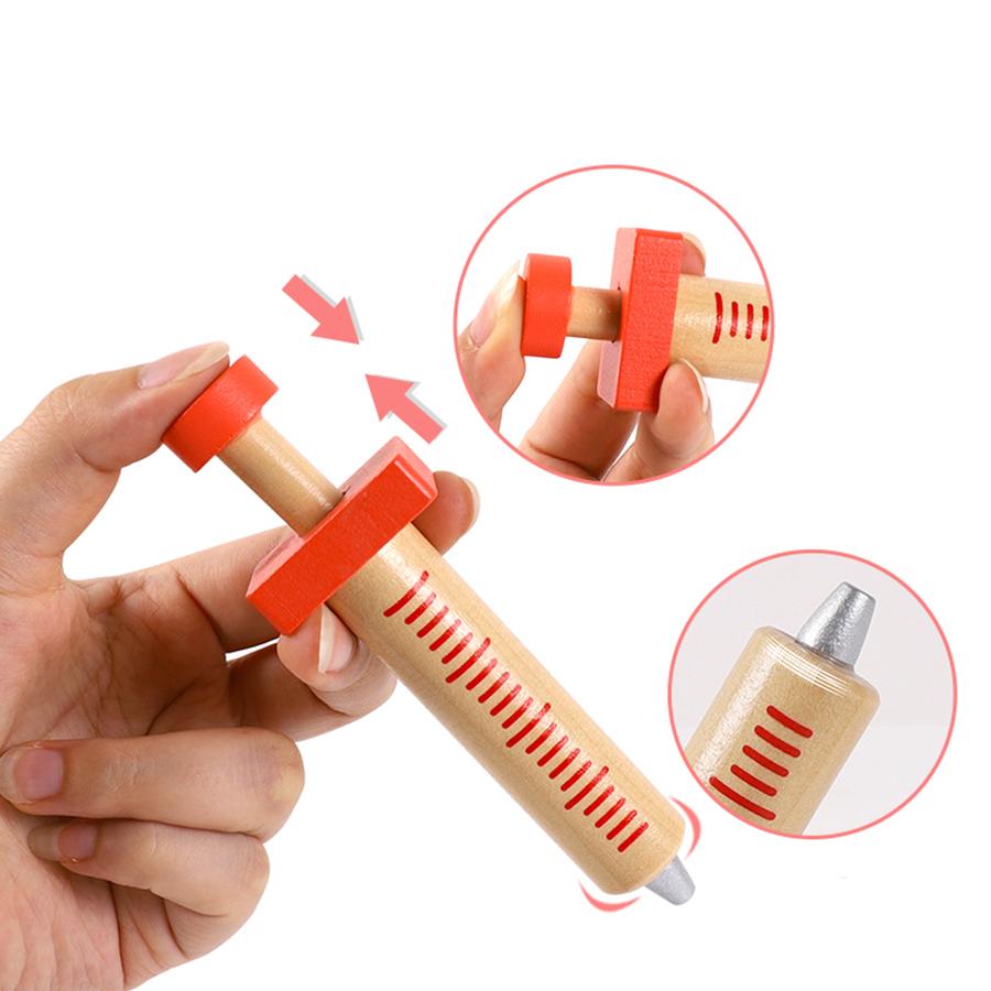 Çocuk Ahşap Doktor Seti Rol Yapma Tıbbi Kit Simülasyon Hemşire Rol Yapma Oyuncak Erkek ve Kız Çocukları İçin