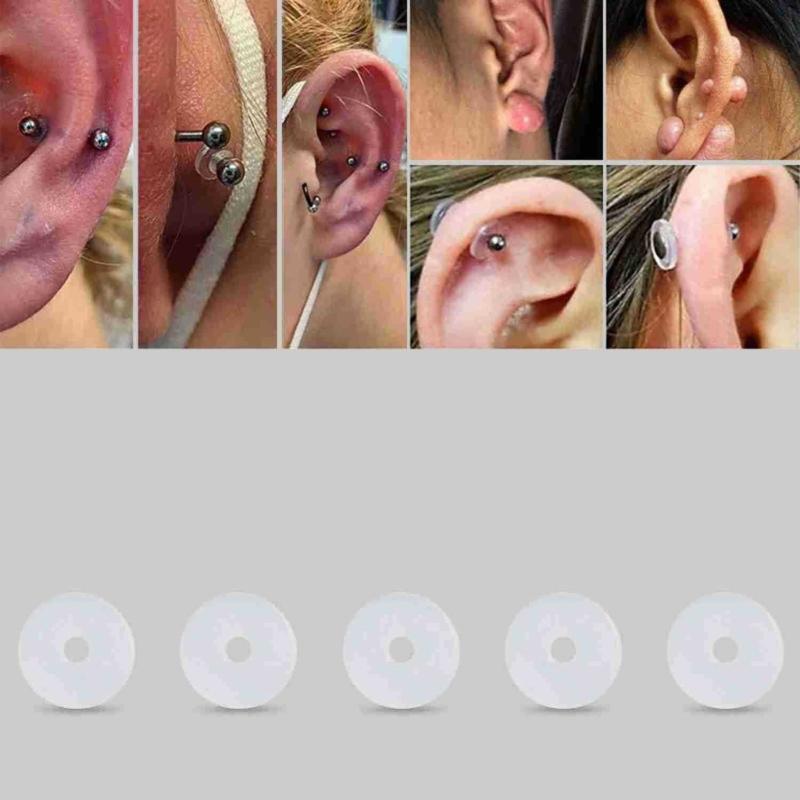 100pcs Stabilizer Earrings Backings Clear Silicone Earrings Back Stopper Practical Healing Discs Pads for Ear Support