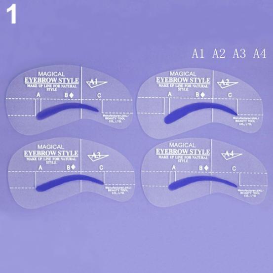 4 стиля набор трафаретов для ухода за макияжем, формирование DIY красоты, шаблон для бровей, инструменты