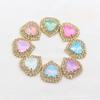 10 Pieces of High-end 21 * 22MM Inlaid Mocha Peach Heart Diamonds, Suitable for Weddings, Bow Decorations, and Invitation Letter