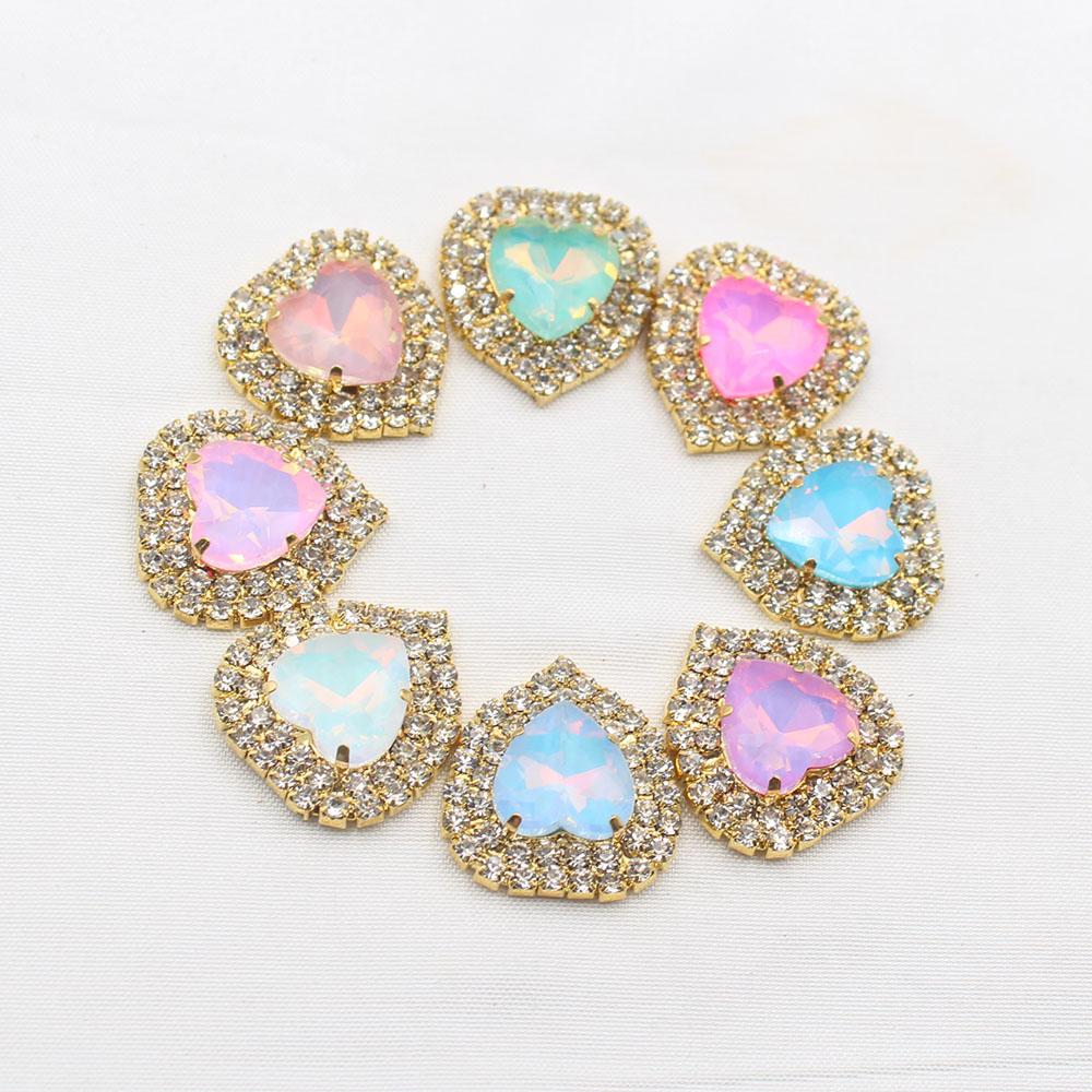 10 Pieces of High-end 21 * 22MM Inlaid Mocha Peach Heart Diamonds, Suitable for Weddings, Bow Decorations, and Invitation Letter