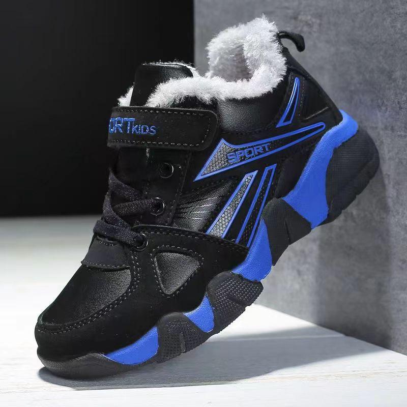 

Зимняя спортивная обувь для мальчиков теплая новая спортивная обувь повседневная для детей среднего школьного возраста хлопковая обувь для мальчиков учеников начальной школы 40 yards/25.0cm