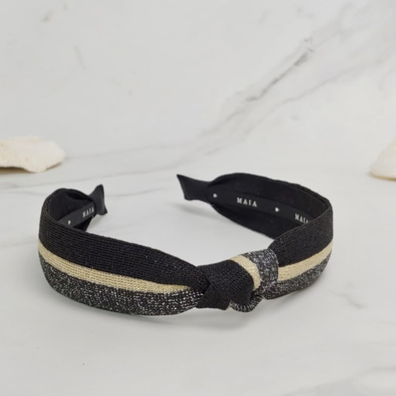 MAIA Shining Stripe Headband - Black