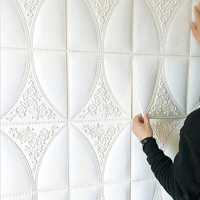 35*35cm Creatieve Zelfklevende Panelen TV Achtergrond Muurstickers Woonkamer Behang Raster Zacht Paneel 3D Huisdecoratie
