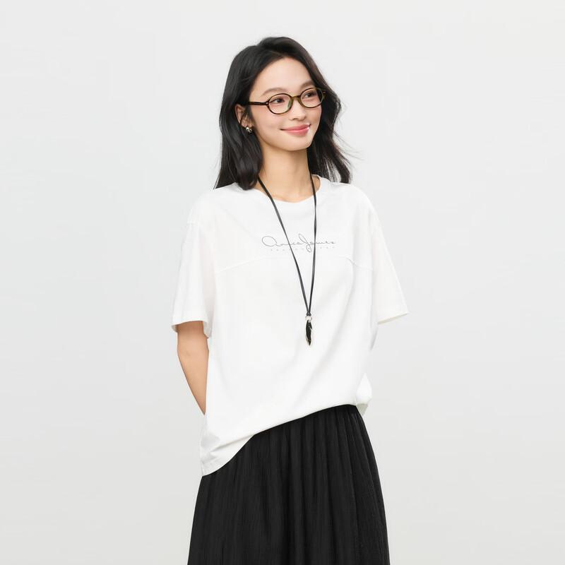 Elva  Island Letter Print Short Sleeve T-Shirt S