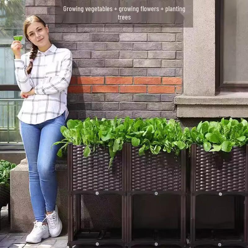 Maididuo Outdoor Plastic 5-Section Planter Box