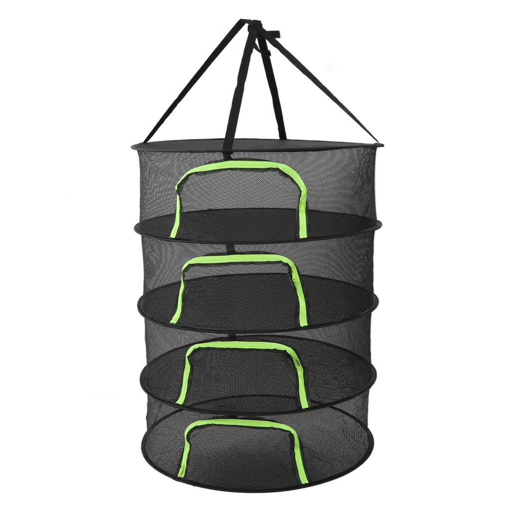 Faltbares Pflanzentrocknungsnetz Mehrschichtiges Reißverschlussdesign 60cm Durchmesser Kräuterknospen Trocknungsnetz mit