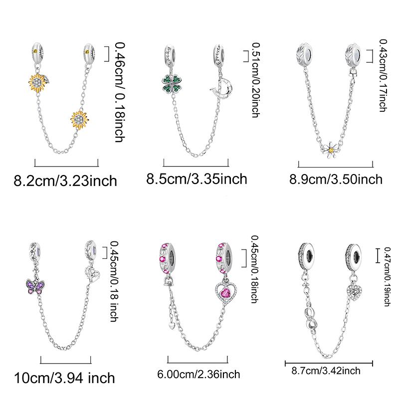 Genuine Copper Butterfly Four Leaf Clover Safety Chain Decorative Charms Bead Elements Suitable For Bracelet Style Necklace Piece Of Jewelry