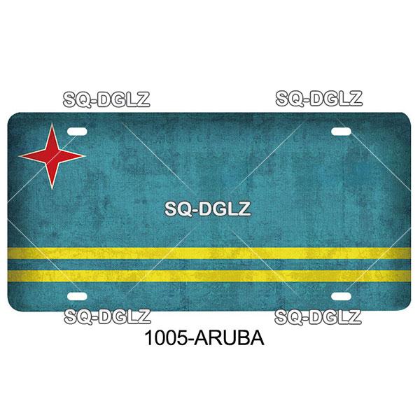 [SQ-DGLZ] AB Stadt Nummernschild Metallschild Vintage Plakette Blechschild Wanddekoration für Bar Landesflagge Polen/Brasilien/Australien