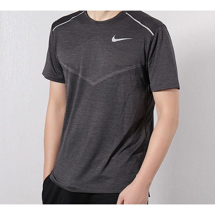 Nike Techknit Ultra Reflective Running Short Sleeve T-Shirt Men Tops Gray AJ7616-010
