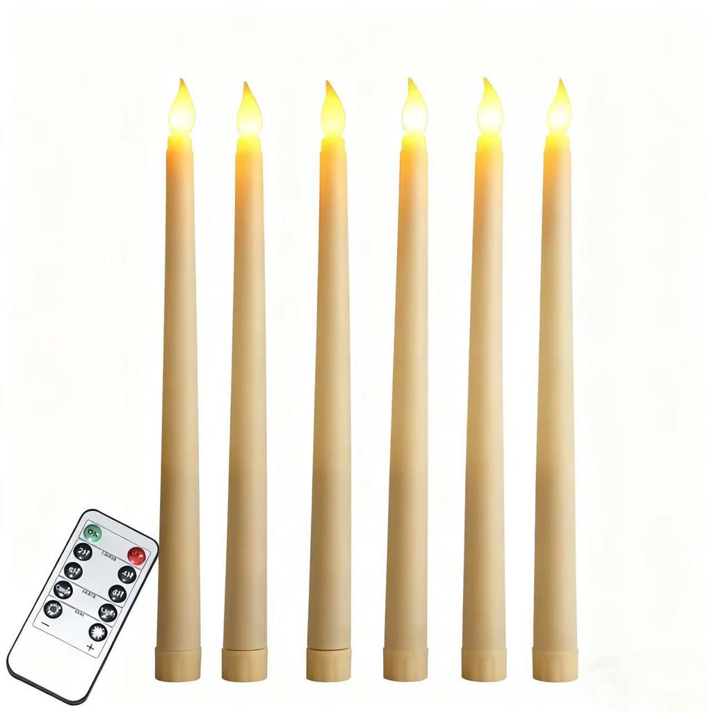 3/6Pcs LED Flameless Electronic Candles Battery Powered Taper Long Candle Light for Party Wedding Home Decoration Flashing Lamp