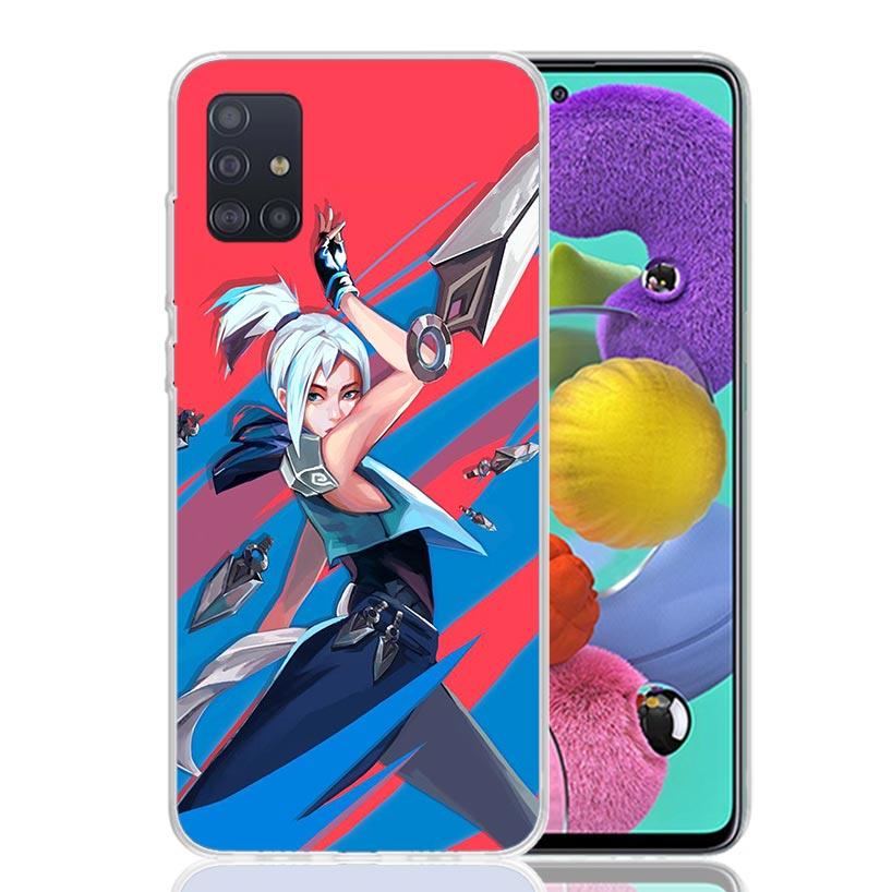 Valorant Jett Phone Case for Samsung Galaxy A52 A51 A50S A12 A22 A32 A72 A10S A30S A31 A71 Note 20 Ultra 10 Plus S10 Galaxy A52