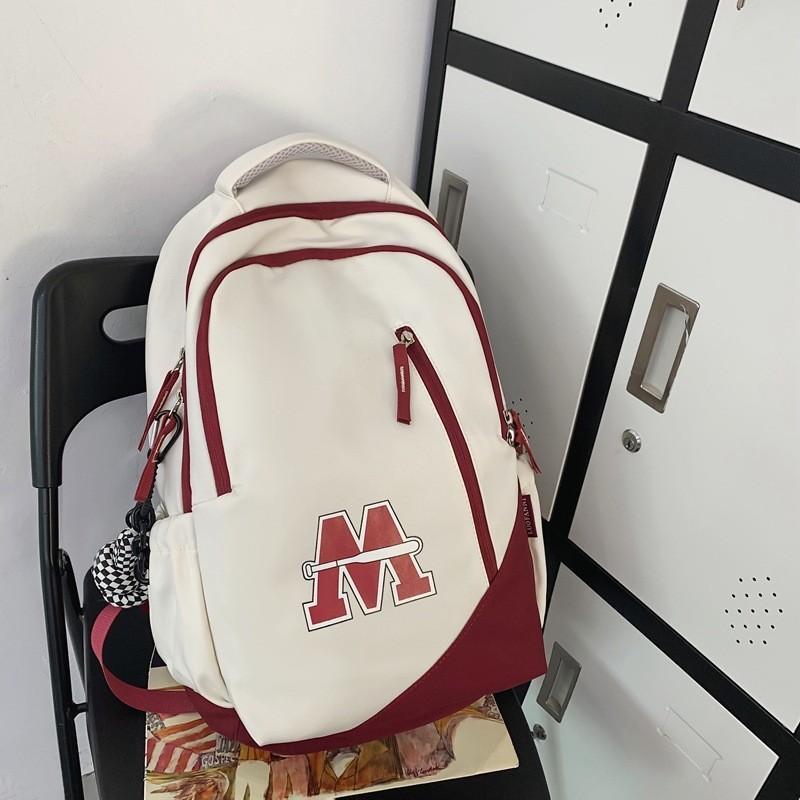 

Vintage Style Large Capacity Backpack For Female High School And College Students Unisex Retro Bag For Men Burgundy/blue/black/red Blue Color Options Red