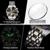 POEDAGAR Original Luxus Herrenuhr Wasserdicht Leuchtend Chronograph Armbanduhr Edelstahl Quarzuhren für Mann Reloj