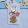 Cute Cartoon Capybara Flat Transparent Double-sided Keychain Student Backpack Accessories Capibala Pendant Keyring Jewelry Gift