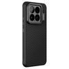 Kevlar Magnetic Full-Coverage Camera Protection Case with Stand for Xiaomi 15, Aramid Fiber Shockproof Slim Simple High-End for Men, Fiber Black
