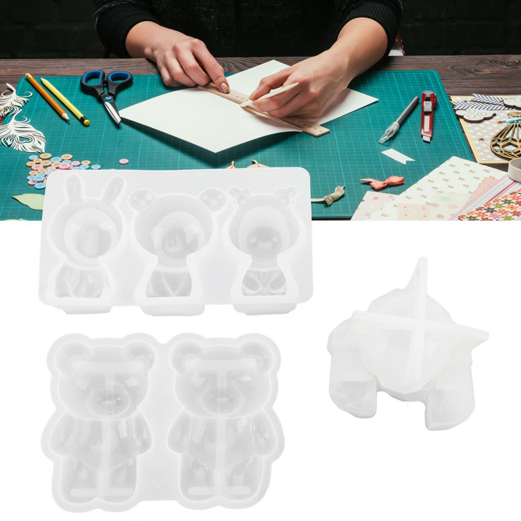 DIY Mould Heat Resistant Easy Release 3D High Toughness Bear Silicone Mould for Table Ornaments