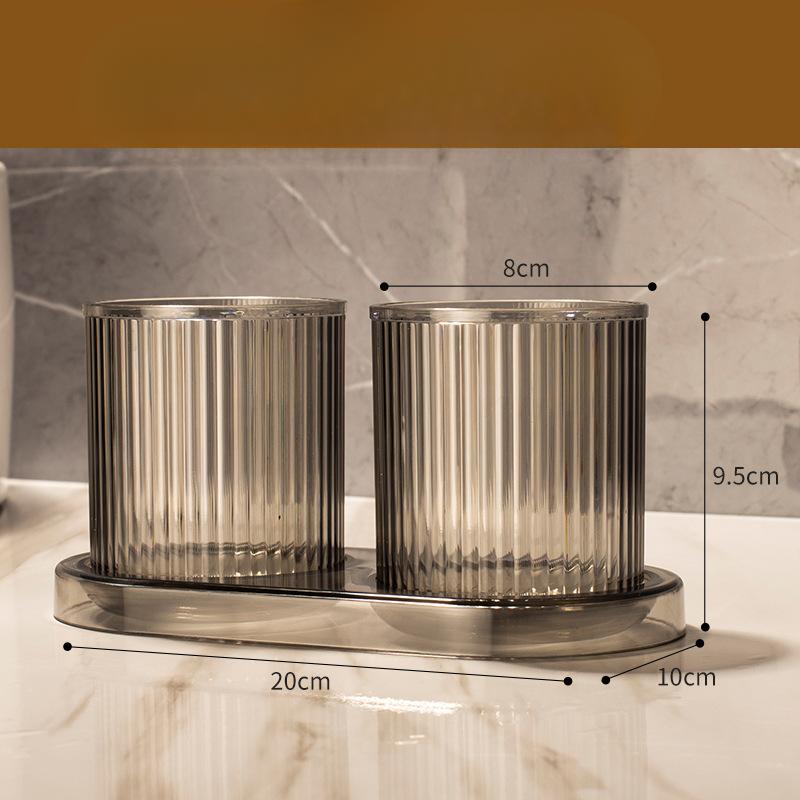 

Бытовые пластиковые стаканчики для туалетных принадлежностейПара стаканчиков для полоскания ртаПрозрачные стаканчики для зубных щеток Набор Set серый