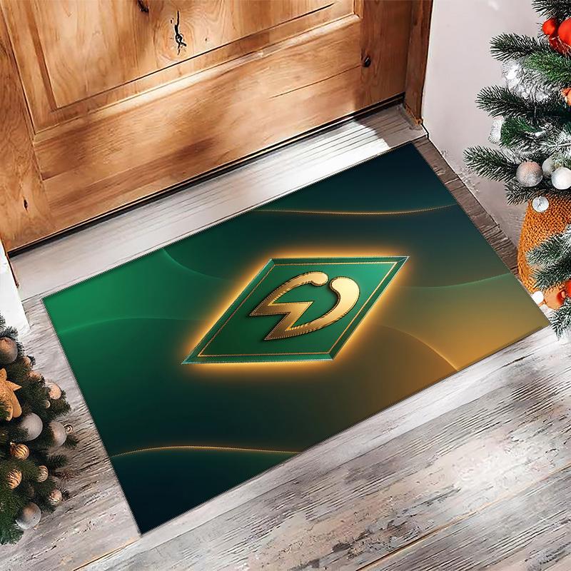 Tappeto in Velluto di Cristallo con Stampa Calcio Werder Bremen, Comodo Assorbente d'Acqua Antiscivolo Tappeto per Pavimenti Interni