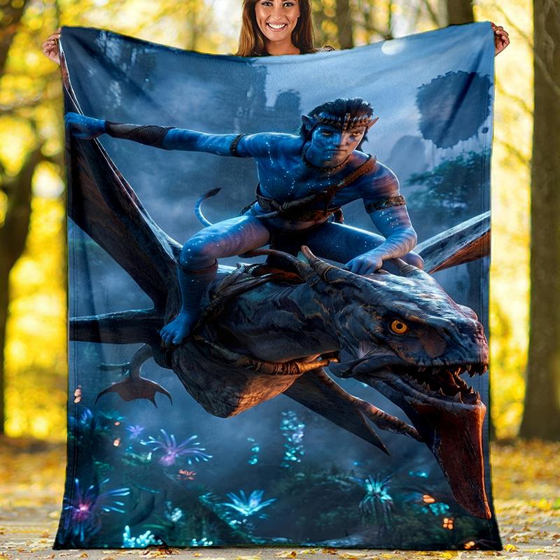 Avatar Theme Printed Blanket Perfect For Couch Bed Travel Outdoor Use Machine Washable Cozy Durable