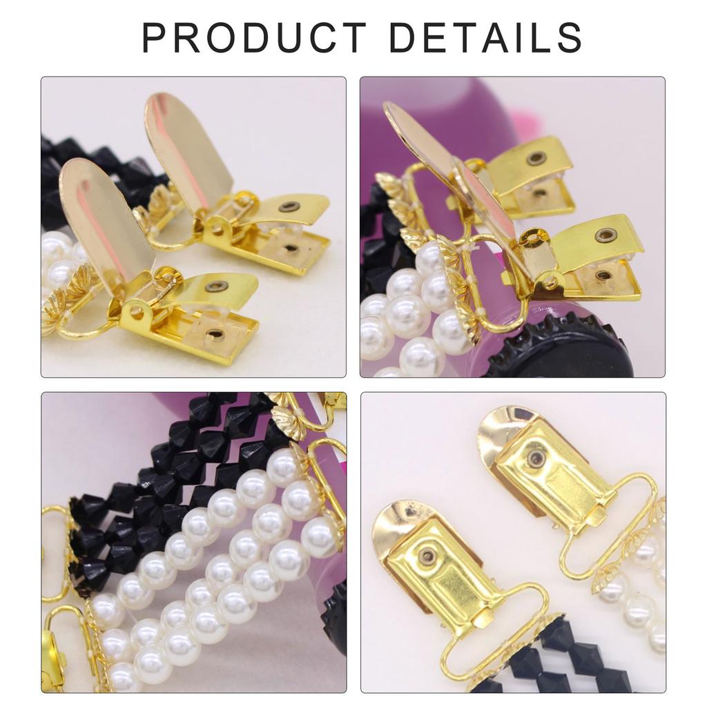 Fashion Pearl Fixed Strap Charm Safety Pin Brooch Beaded Cardigan Clip Suitable for Enhancing Style and Security