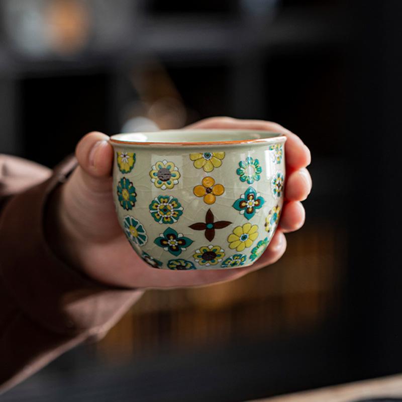 Chinese Style Ceramic TeaCup Kung Fu Tea Master Cup Tea Bowl Drinkware Household Teaware Individual Tea Set Accessories New