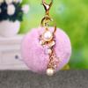 Cloth flower key Ring Chiffon tassel car key chains Lady couple bag New fashion charm flower keychain Party Gift K2029