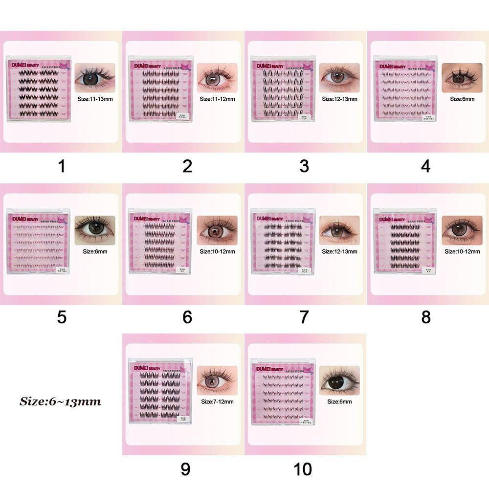 6 Rows Self Adhesive Eyelashes No Glue Individual Lashes High Quality Soft Idol Lash Clusters