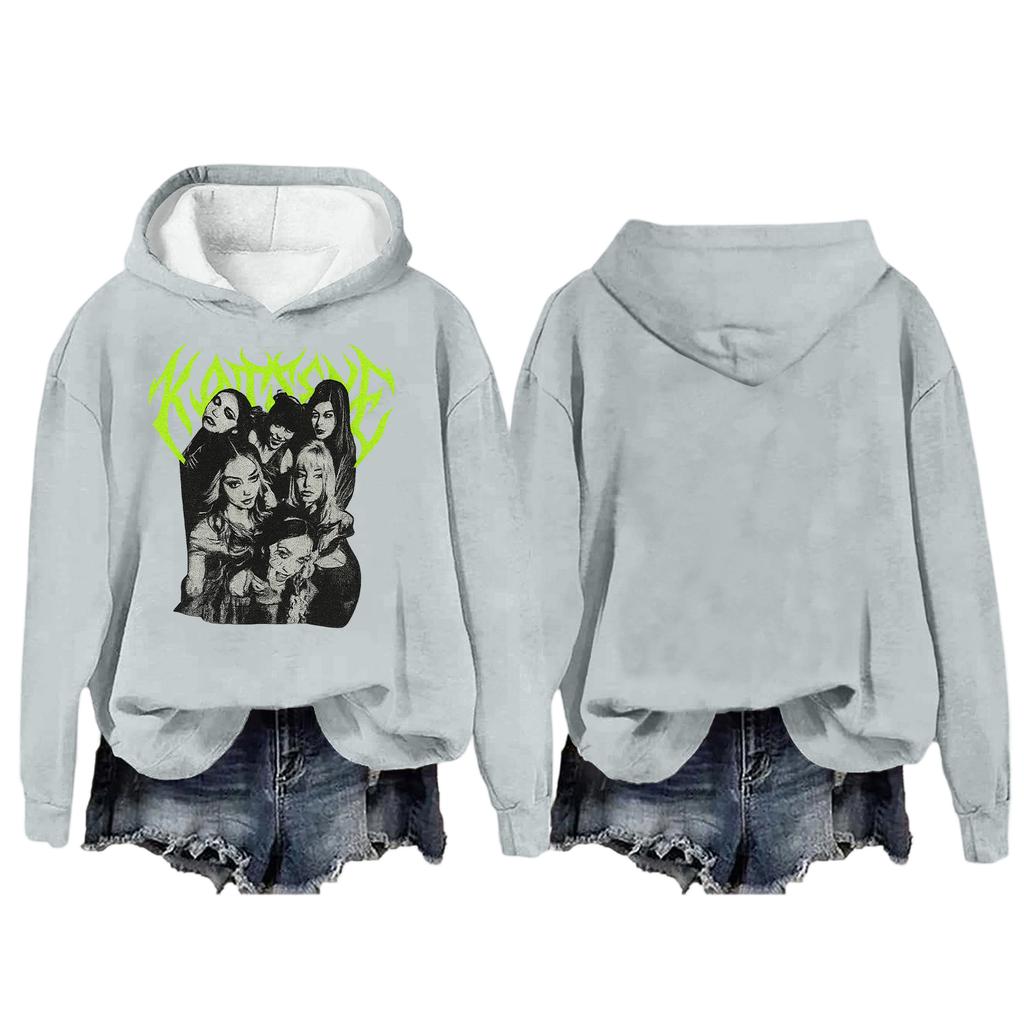 Damenmode Lässig Langarm Locker Bedruckter Pullover Sport Langarm Kapuzensweatshirt