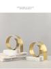 Golden Spiral Twist Ornaments Creative Bookend Marble Base Desk Decoration Library Bookshelves Bookend Room Aesthetic Decor