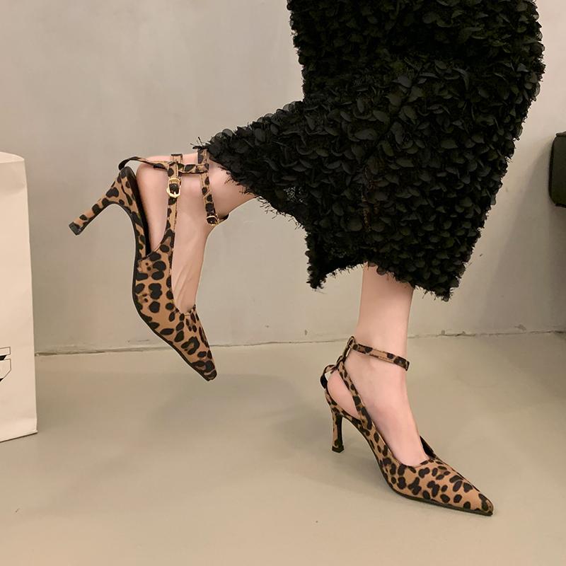 Fashion New Style Popular Spring Designer Pointed Toe Women Pumps Wedges High Heels Female Party Prom Slingback Shoes Zapatos De Mujer