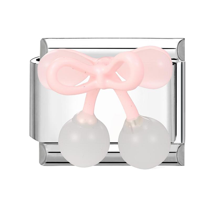 Cute 3D Series Red Apple Eye Heart Flower Bow Knot Italian Charm Link Fit 9mm Stainless Steel Jewelry DIY Making Bracelet Gift