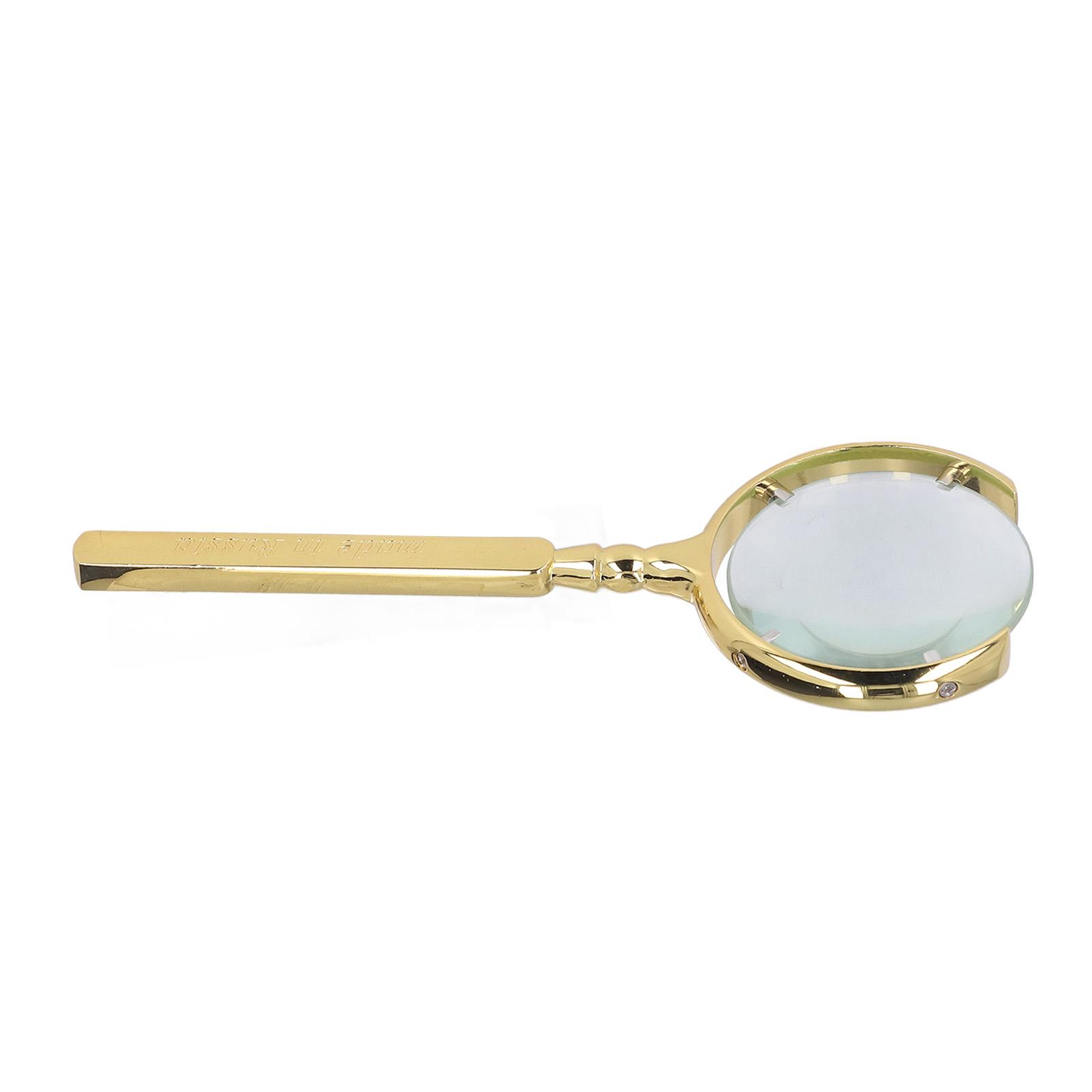 

Handheld Magnifier Reading Magnifying Glass Metal Handle for Map Newspaper Seniors Gifts Golden