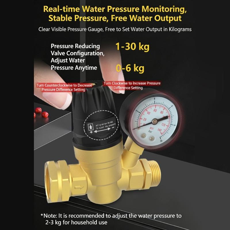 Adjustable RVs Water Pressure Reducer Valves For Long Lasting Performances Professional Copper Pressure Regulator Valves