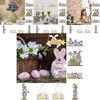 Eco-friendly Painted Wooden Easter Bunny Table Toppers For Decor