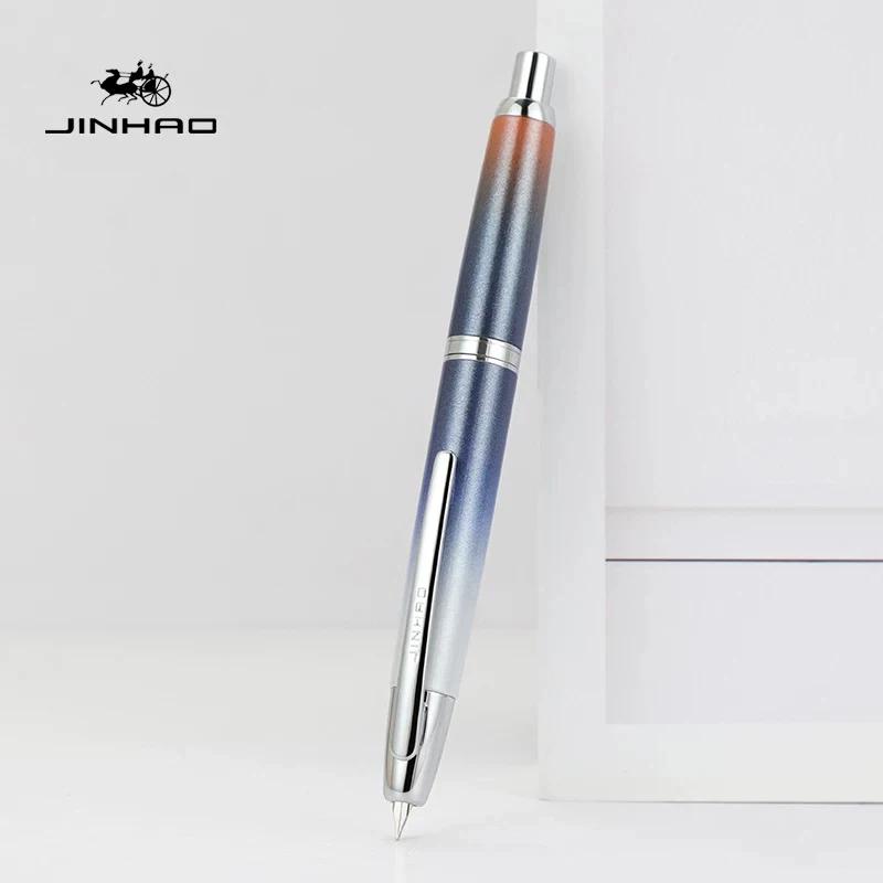 NEW Color Gradient Matcha ! JINHAO 10 Press Fountain Pen Retractable EF F Metal School Office Supplies Stationery PK A1 A2