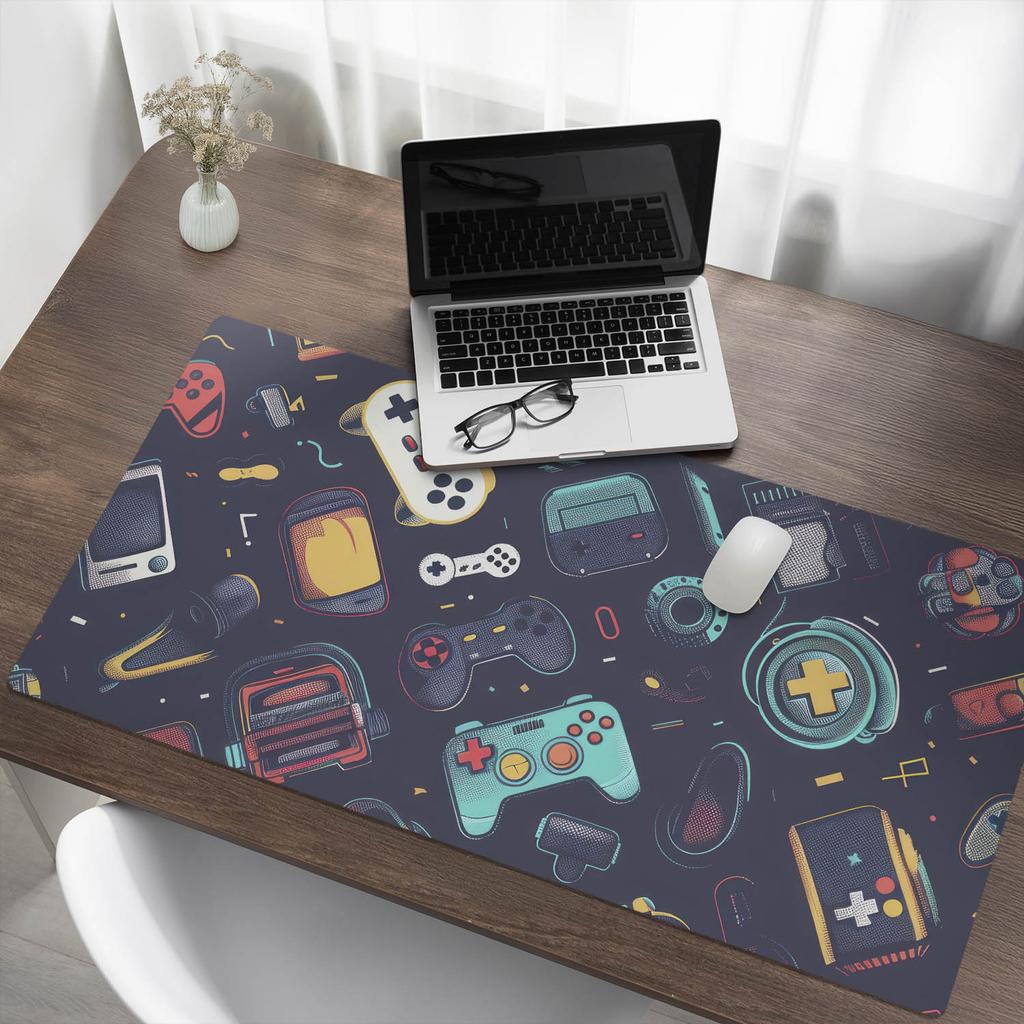 Desk Pad For Graphic Designers And Designers Retro Games Patterns 120X60 Cm